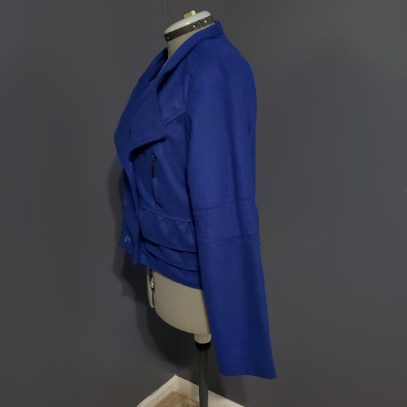 Rue 21 Royal Blue Jacket Wool Blend Short Length - Picture 5 of 7